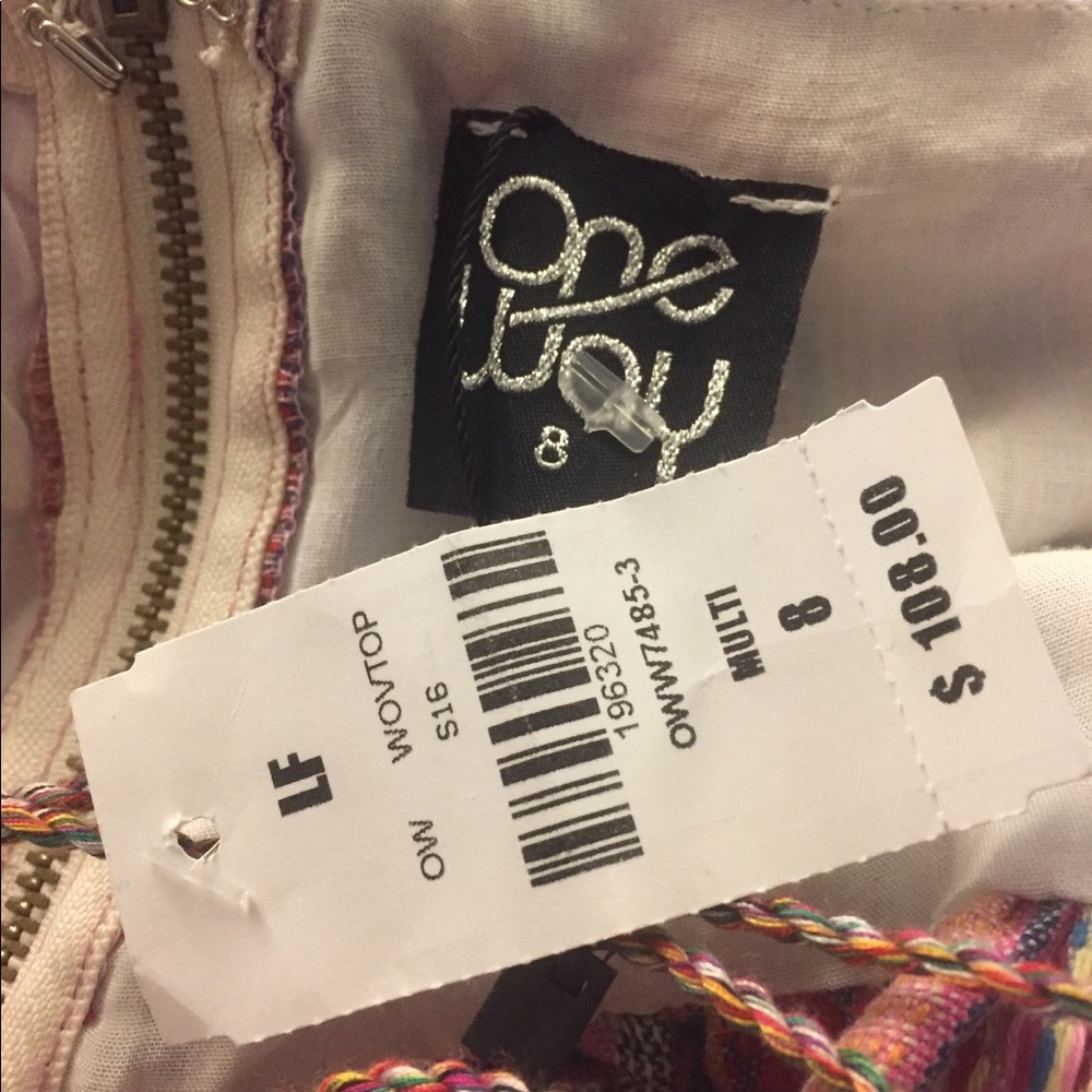 NWT LF Lace Up Striped Festival Top - Picture 5 of 5